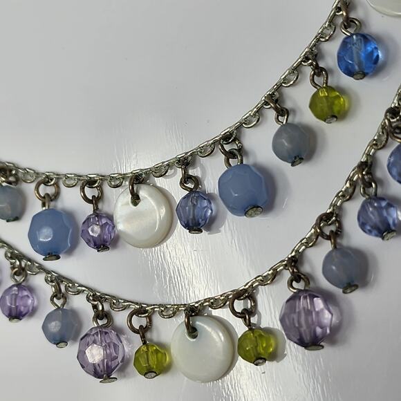 Layered Beaded Mother of Pearl Necklace - Picture 1 of 3